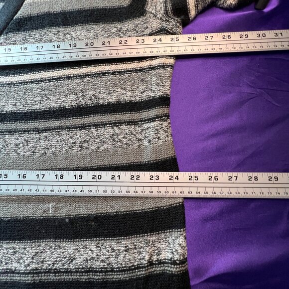 📌Pink Rose Striped Button Up Cotton Mix Plus Size Long Cardigan - Picture 13 of 16